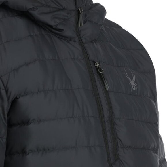 Spyder Men's Size XL Black Zenith Hooded Down Lightweight Warmth Jacket - Picture 3 of 13